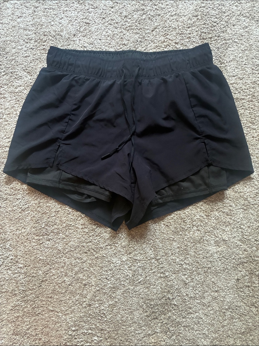 Avia Black Dual-Layer Athletic Shorts